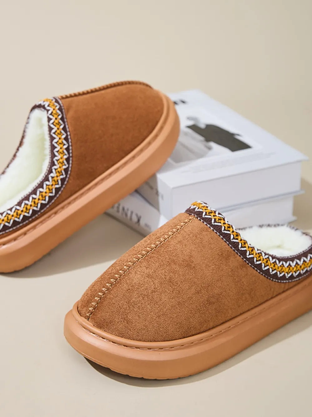 Faux Fur Suede Platform Slippers - Lilixa.store