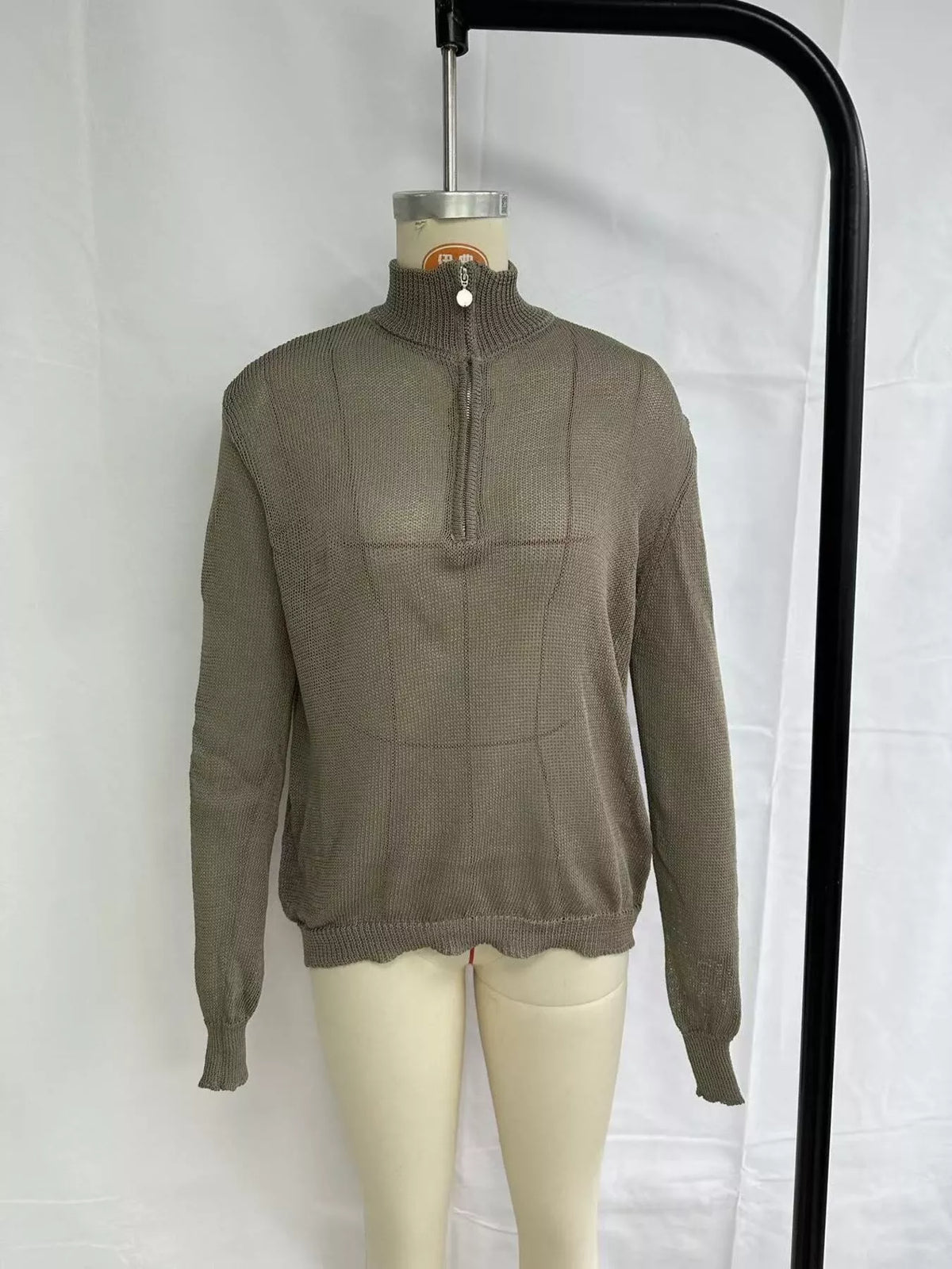 Half-Zip Dropped Shoulder Sweater