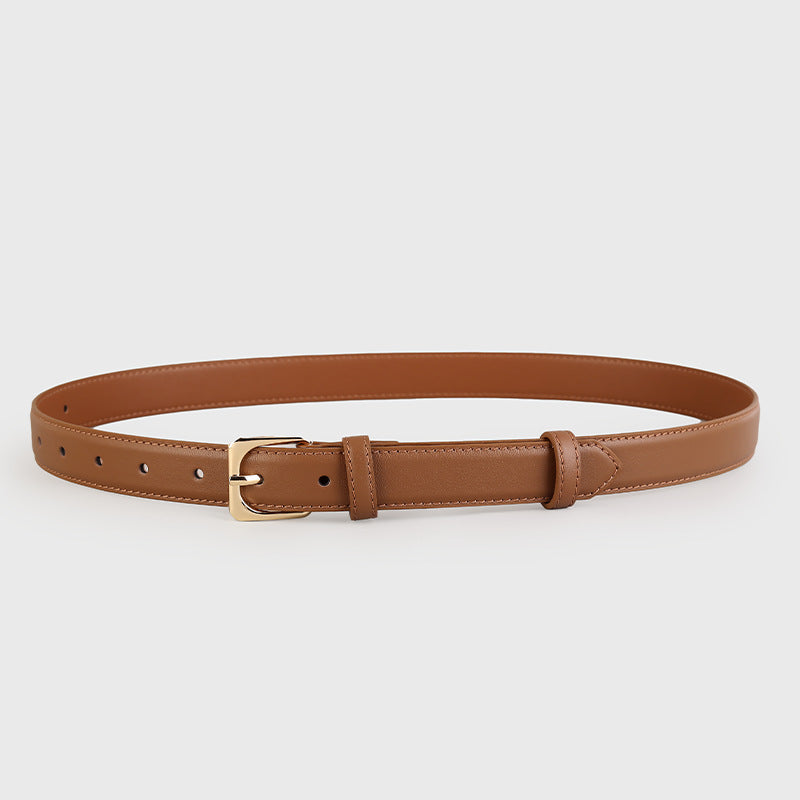 Classic Leather Belt with Golden Buckle - Lilixa.store