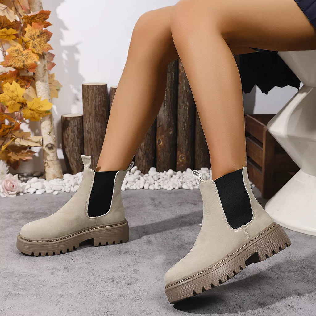 Round Toe Platform Boots, view 7