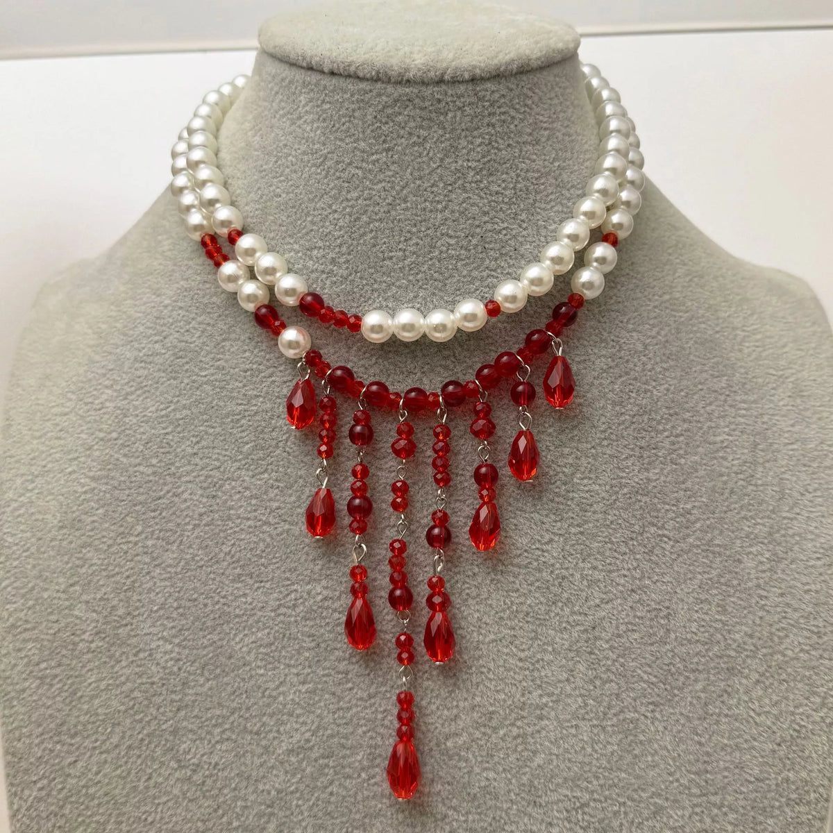 Halloween Teardrop Beaded Double Layered Necklace, view 7