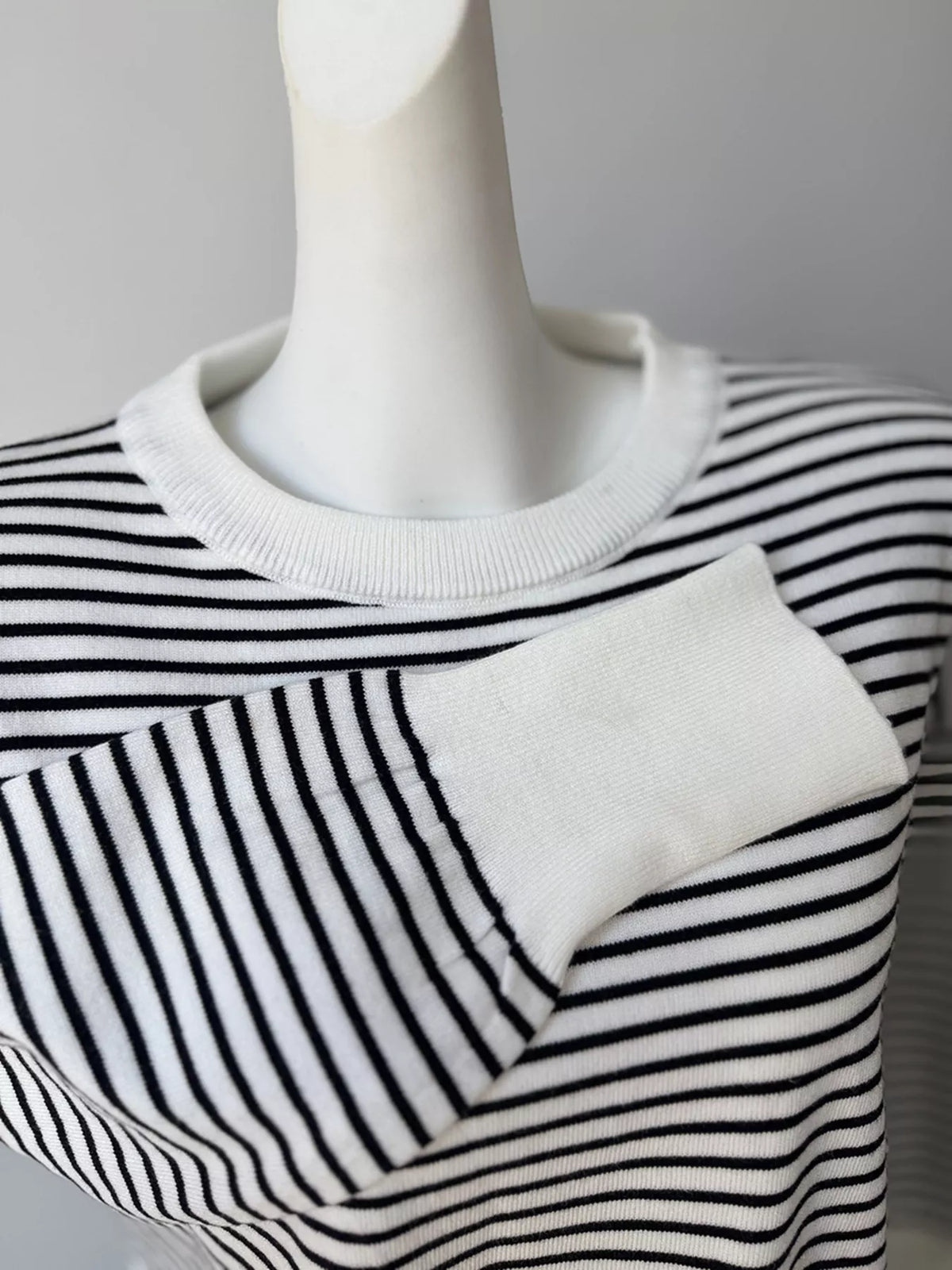Striped Round Neck Knit Top, view 4