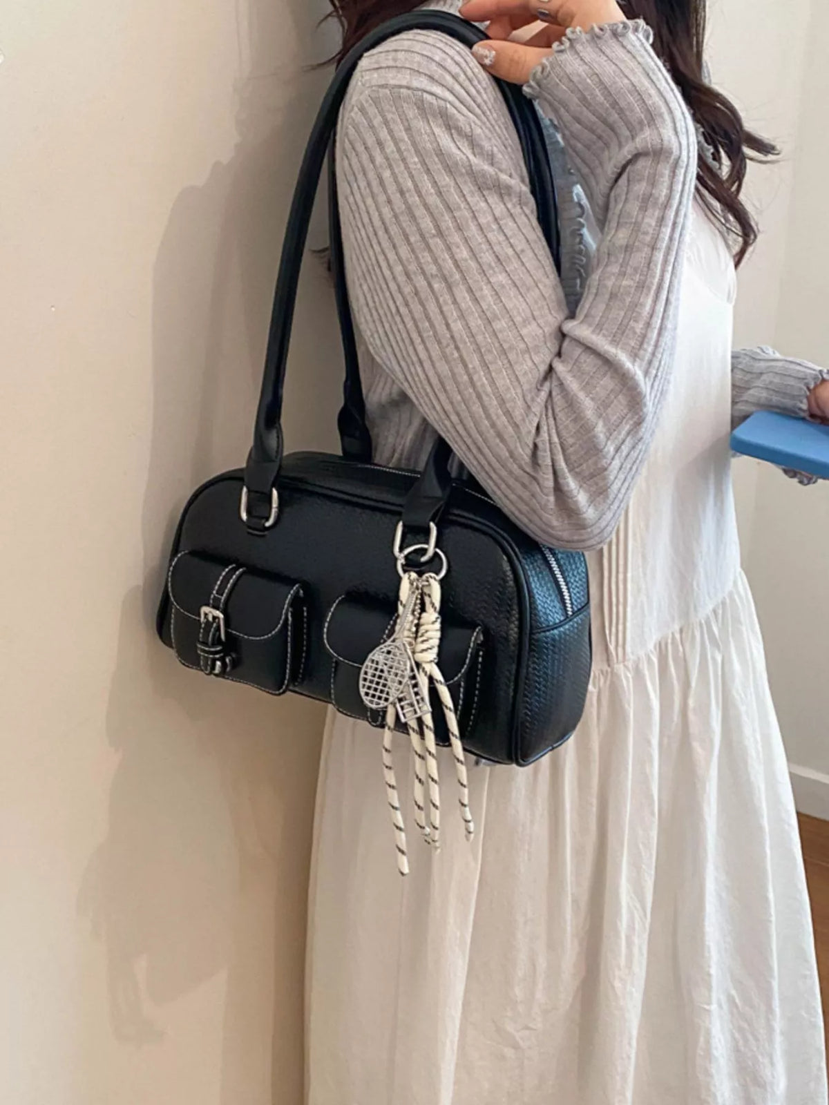 Double Pockets Front Shoulder Bag - Lilixa.store