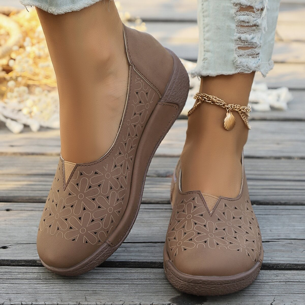 Hollow-Out Casual Loafers, view 11