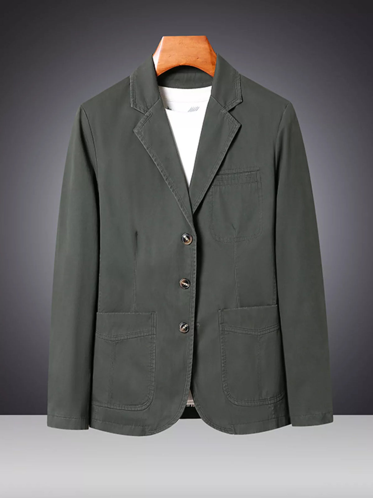 Men's Plus Size Lapel Collar Long Sleeve Blazer - Lilixa.store