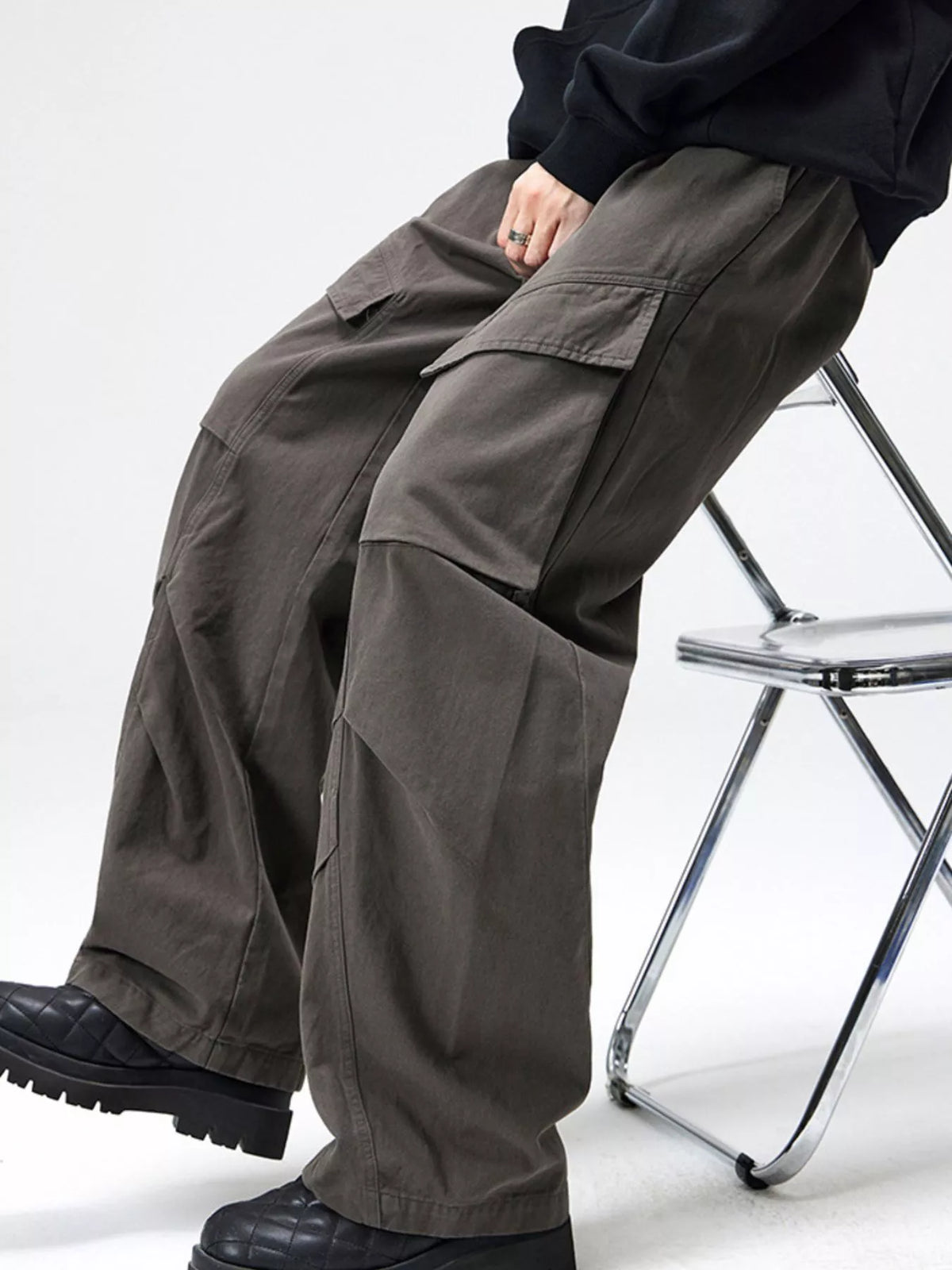 Men's Plus Size Cargo Utility Pants with Multiple Pockets, view 2