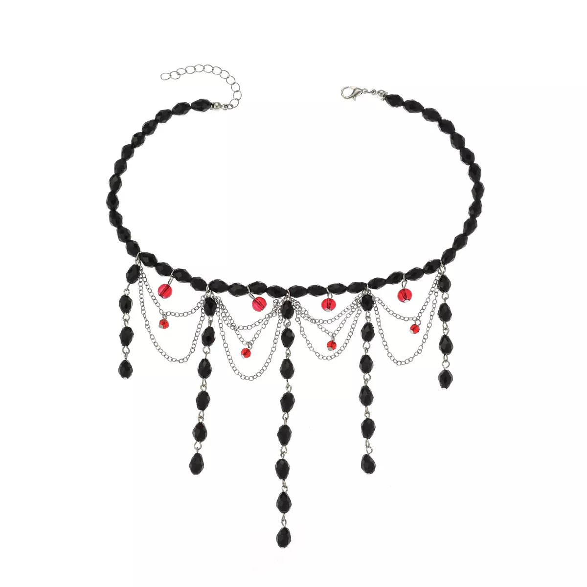 Gothic Beaded Tassel Choker Necklace - Lilixa.store