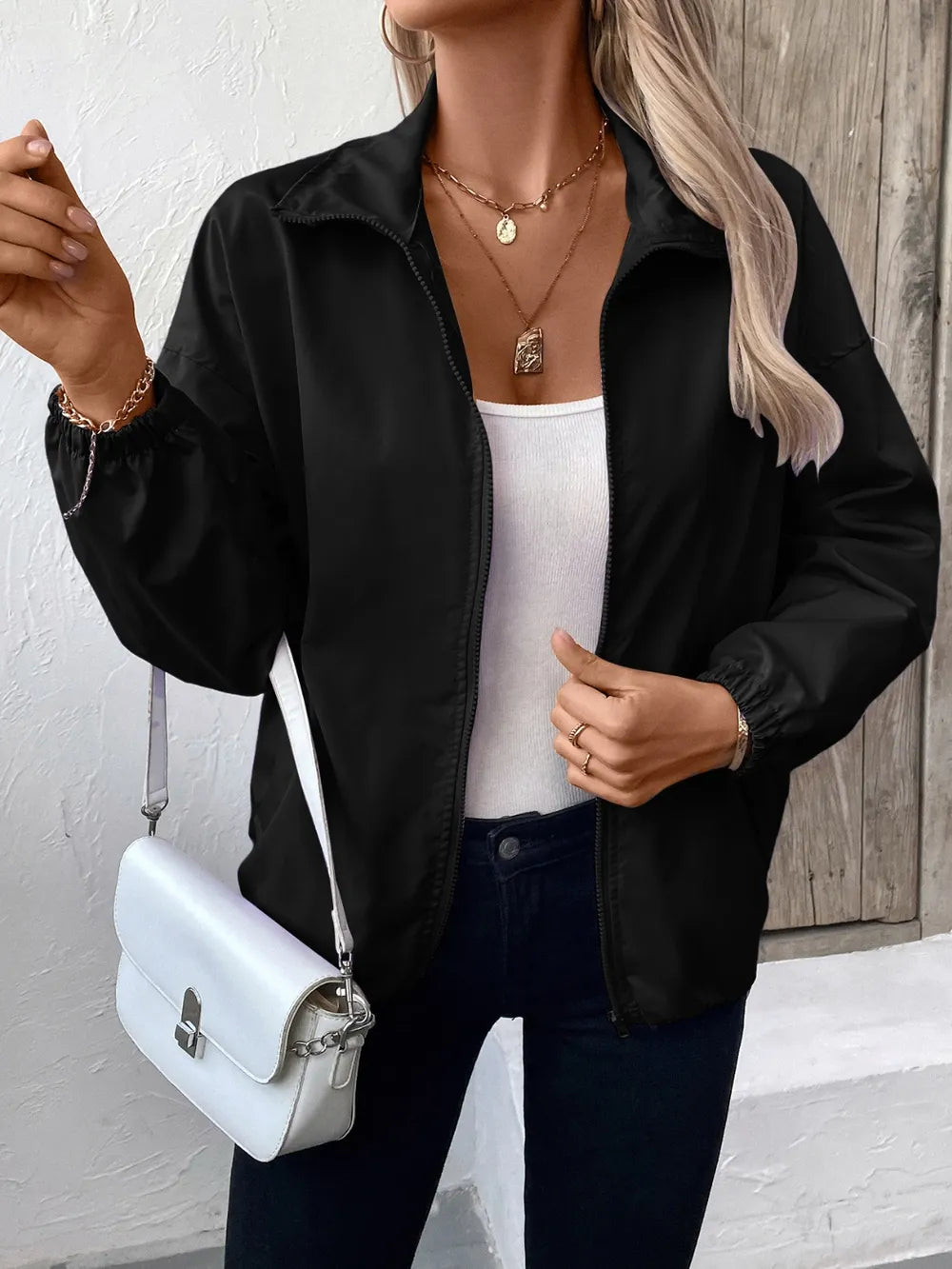 Ivy Lane Pocketed Zip Up Long Sleeve Jacket, view 17
