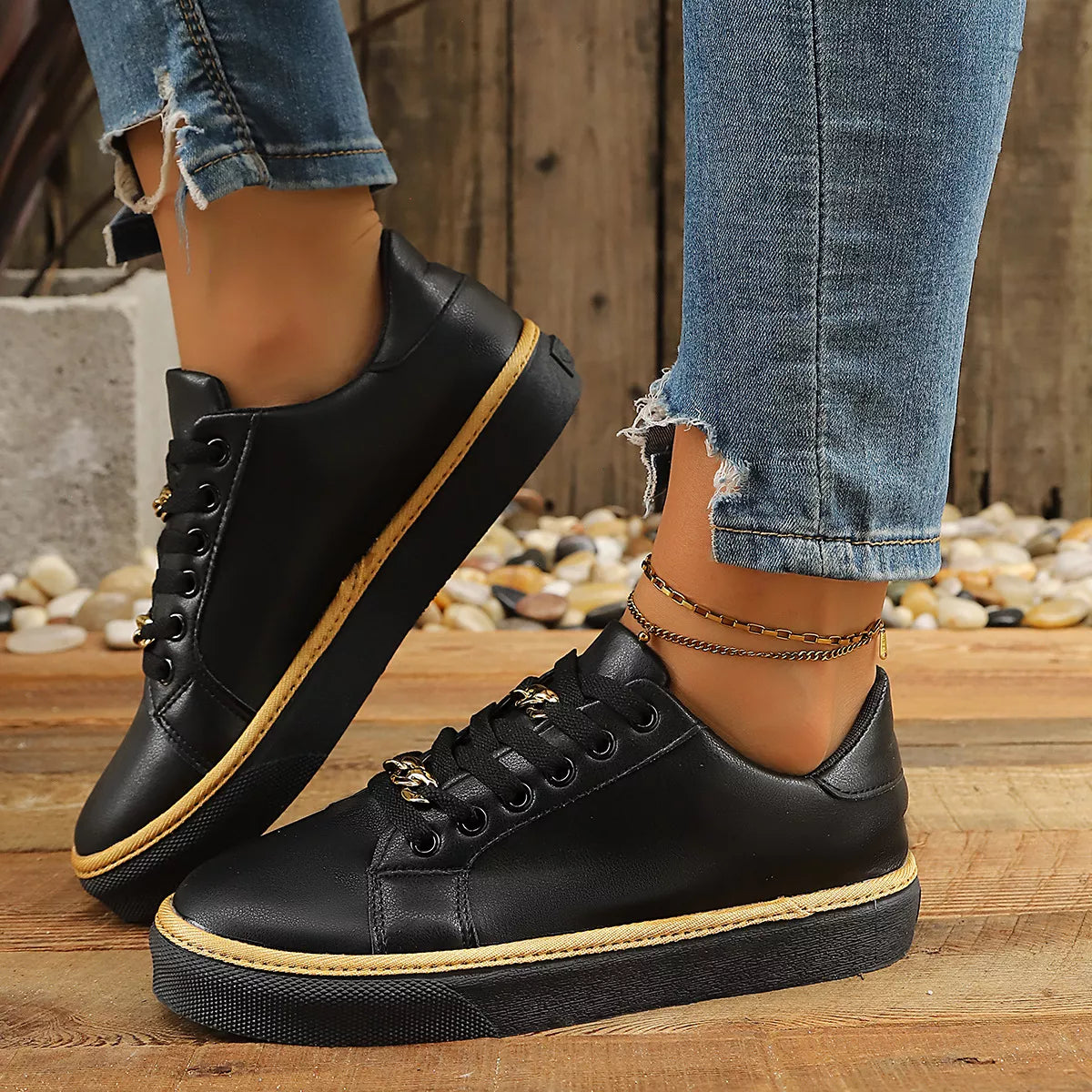 Round Toe Platform Sneakers - Lilixa.store