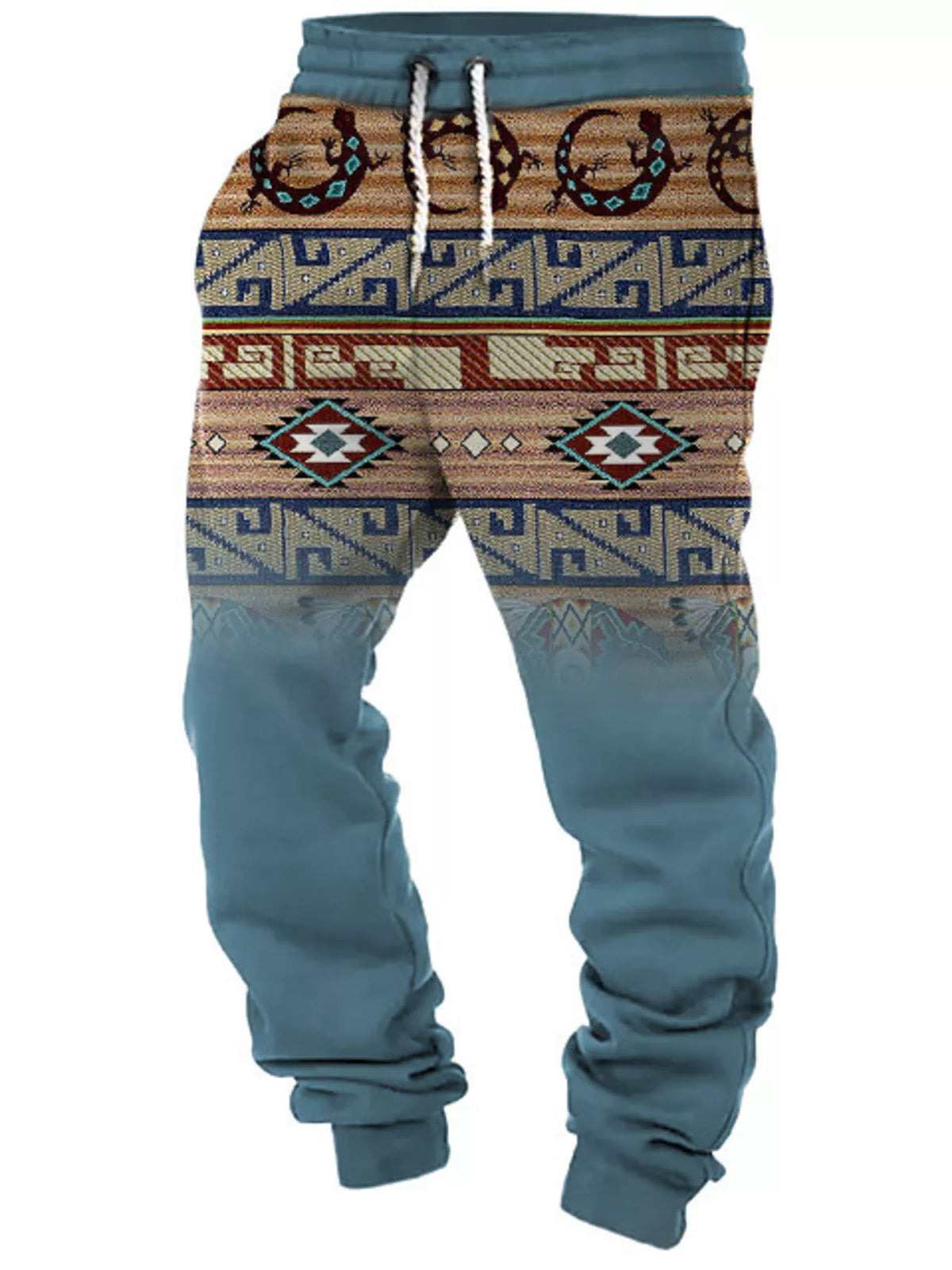 Men's Full Size Geometric Drawstring Joggers Plus Size - Lilixa.store