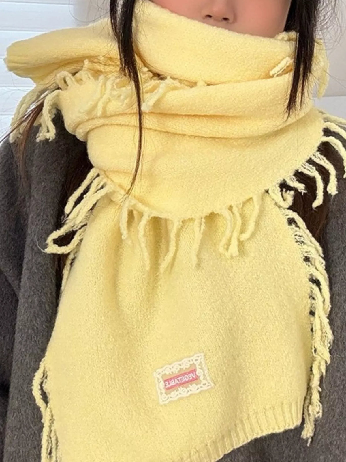 Knitted Fringe Scarf - Lilixa.store