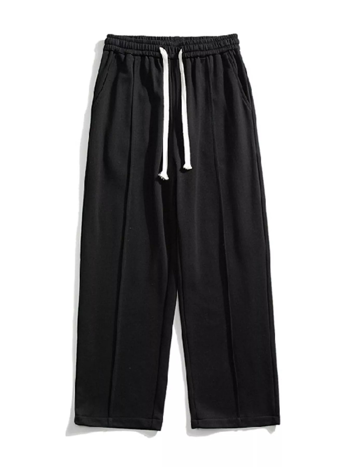 Men's Plus Size Casual Wide Leg Drawstring Pants, view 3