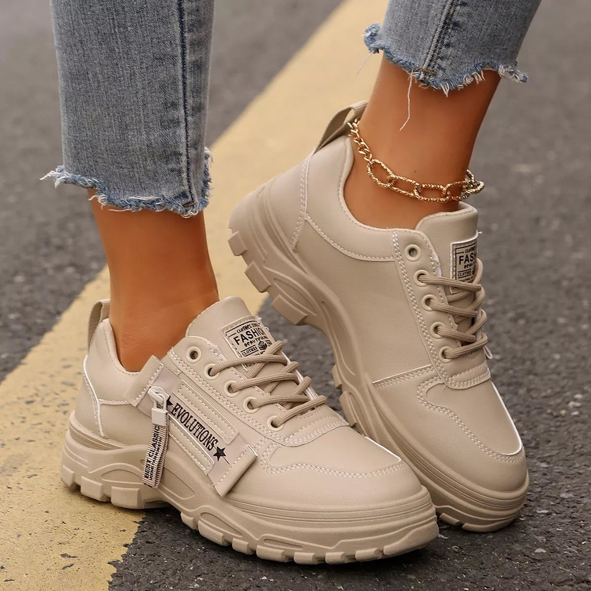Lace Up Round Toe Athletic - Lilixa.store