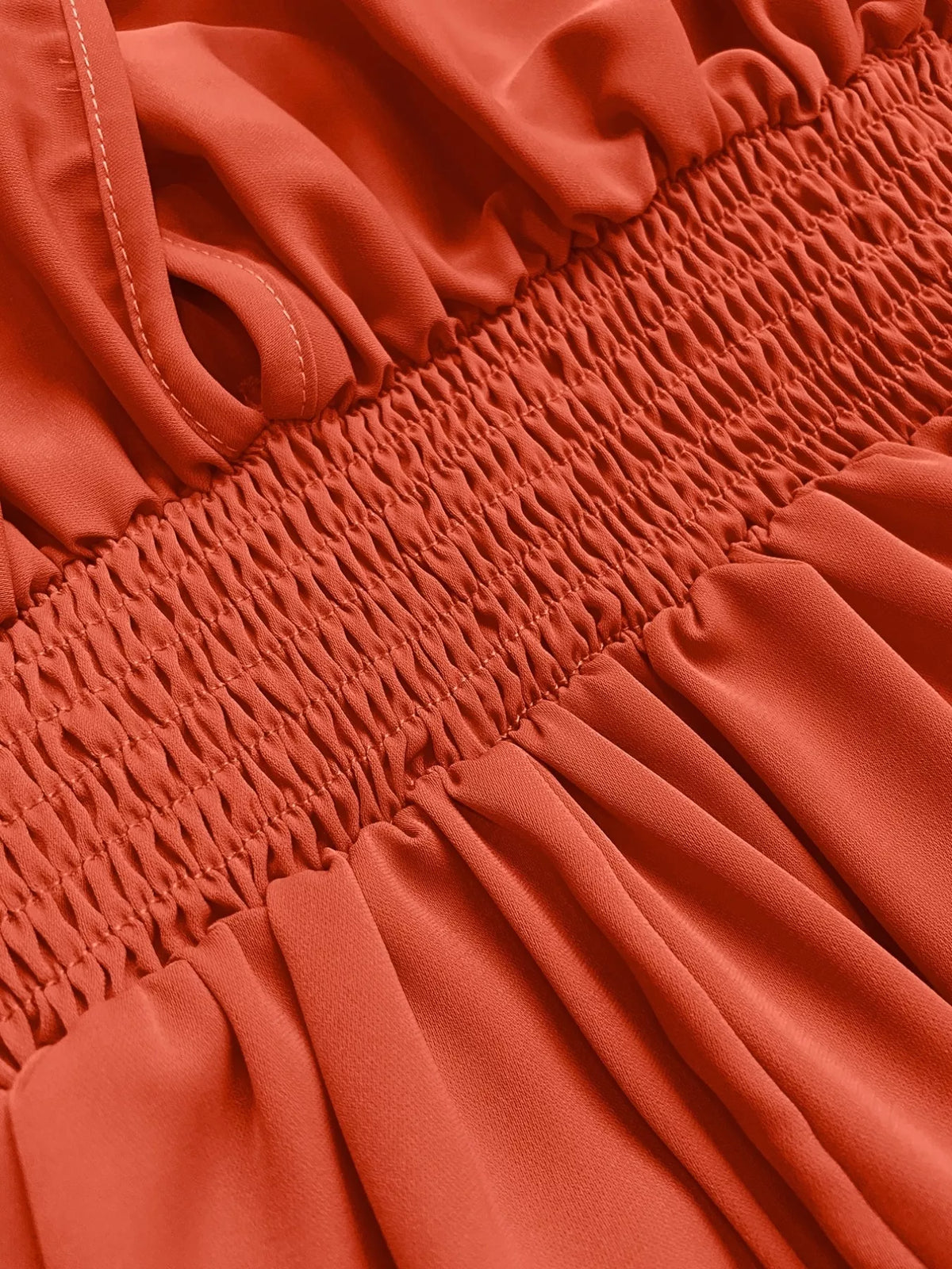 Ruched Sleeve V-Neck Maxi Dress - Lilixa.store