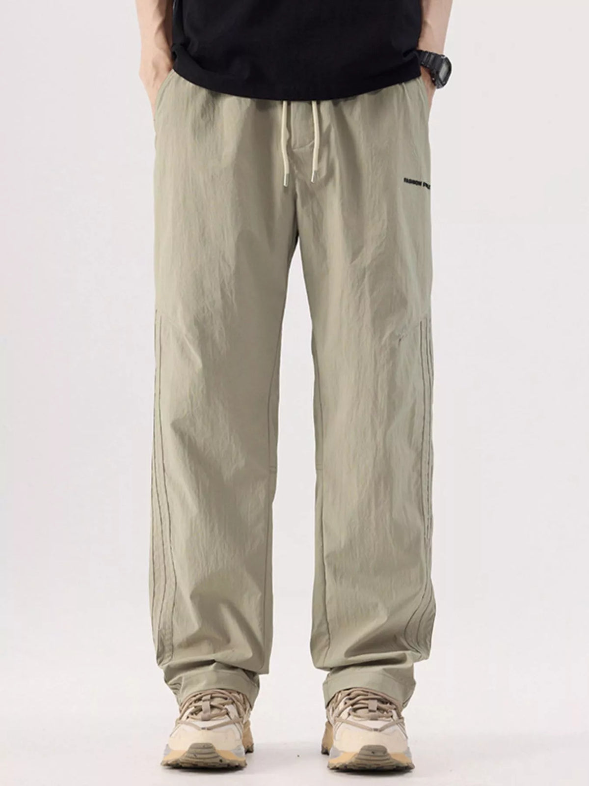 Men's Plus Size Wide Leg Pants in Khaki
