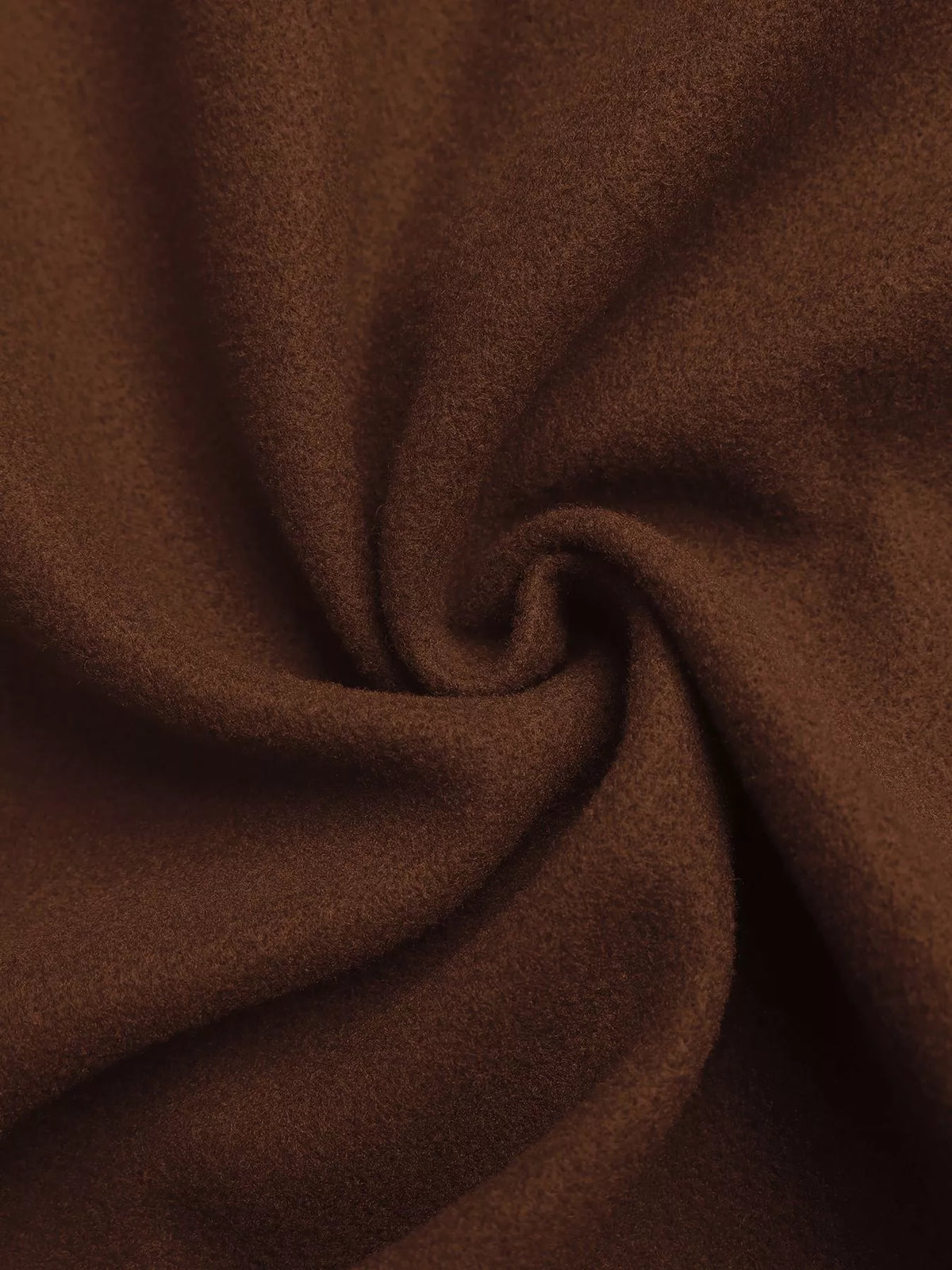 Lapel Collar Belted Wool Blend Coat in Brown, view 10