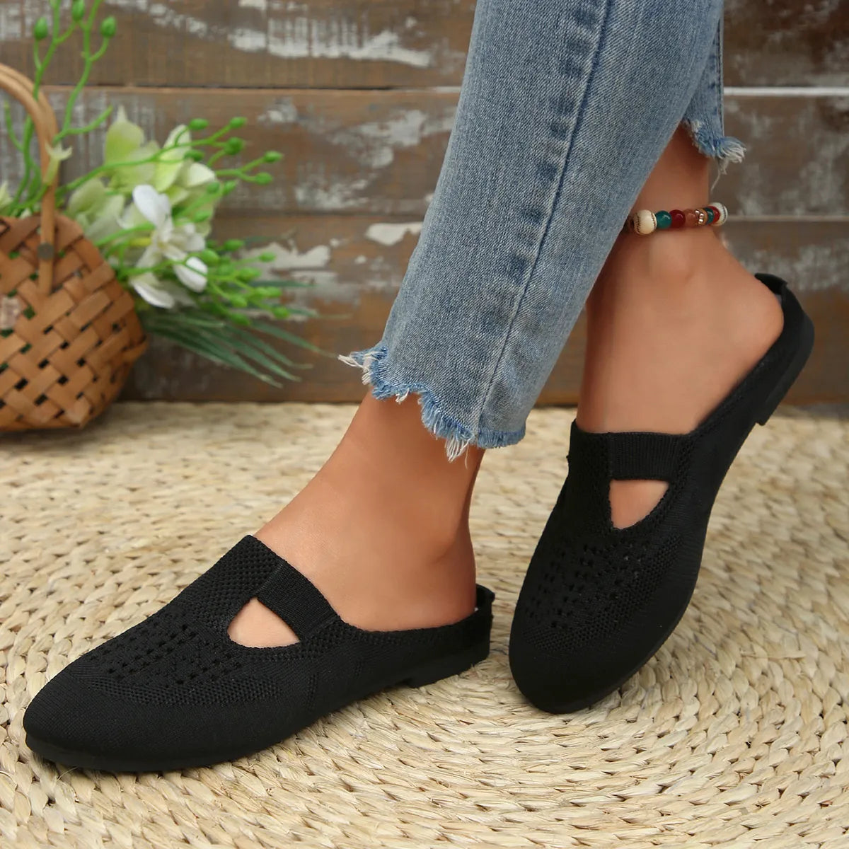 Round Toe Flat Slip-Ons, view 2