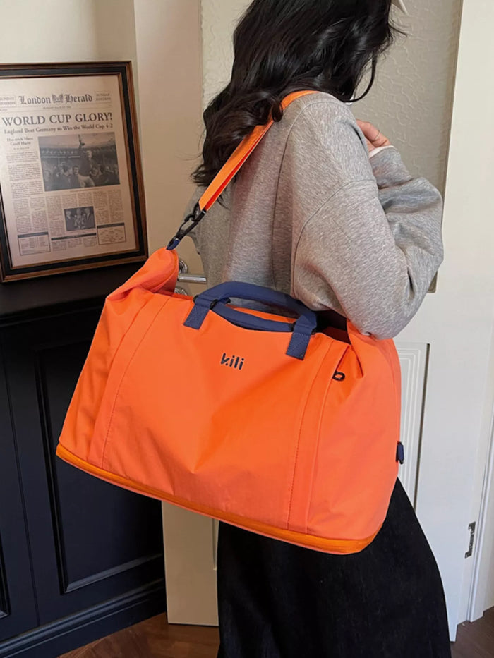 Oxford Cloth Travel Bag in Orange