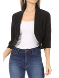 Full Size Cropped Open Front Blazer Plus Size - Lilixa.store