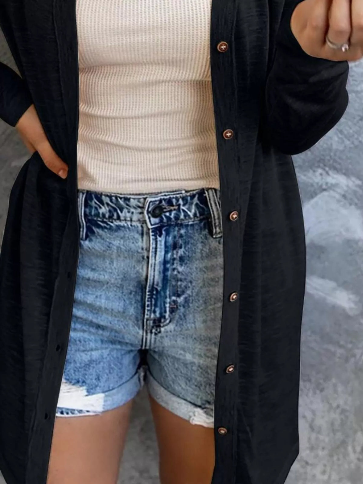 Lightweight Button-Down Cardigan, view 6