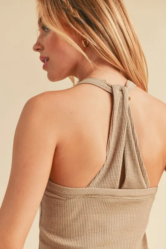Aemi + Co Scoop Neck Ribbed Tank - Lilixa.store