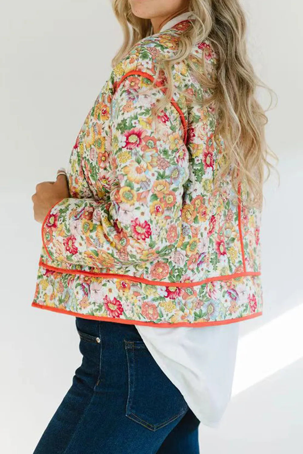 Floral Button Up Long Sleeve Winter Coat - Lilixa.store