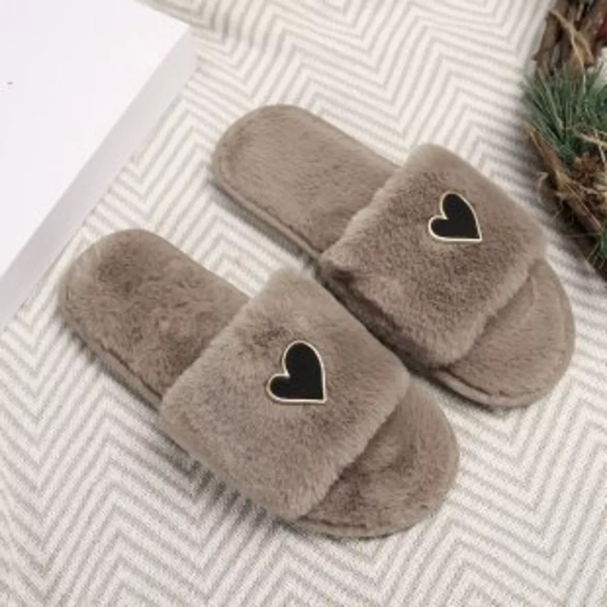 Heart Open Toe Flats Slippers - Lilixa.store