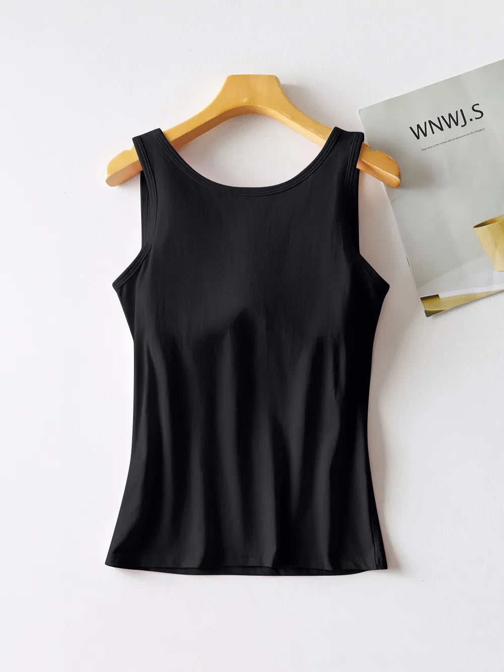 Round Neck Tank with Bra - Lilixa.store