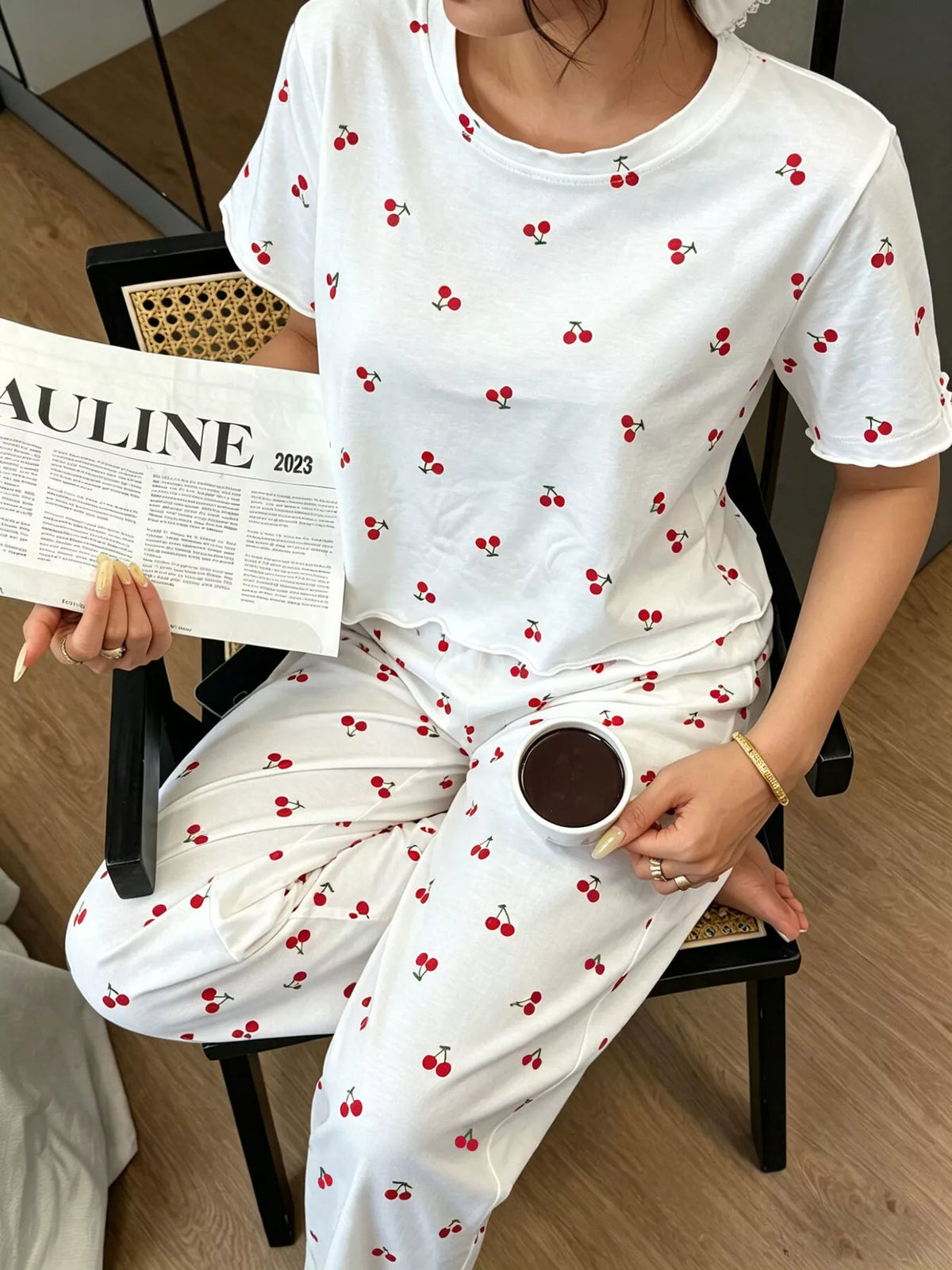 Polka Dot Short Sleeve Top and Shorts Set - Lilixa.store