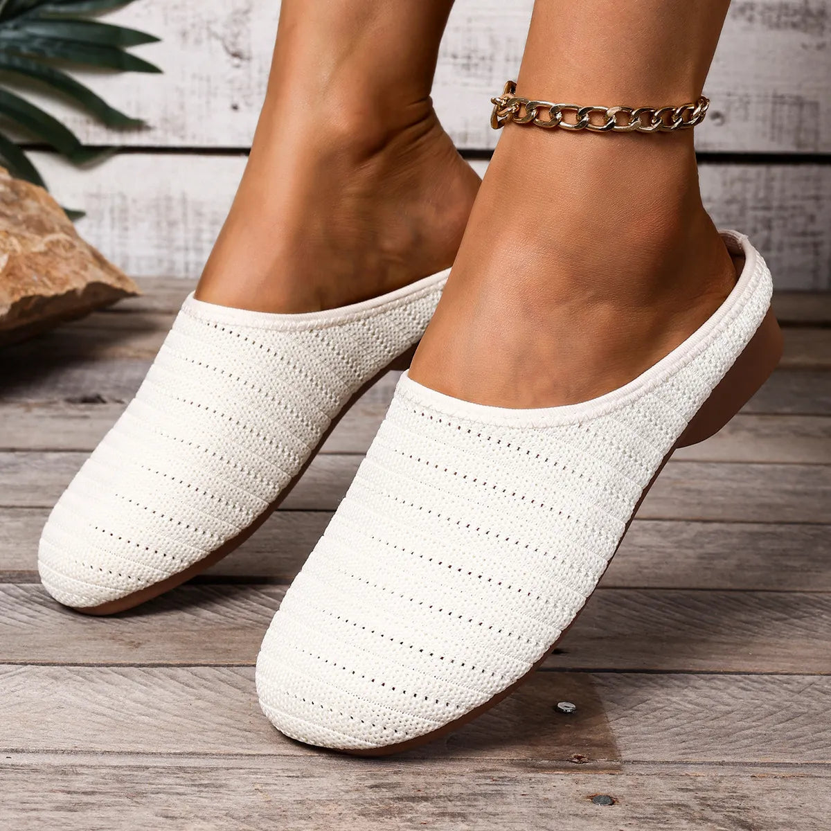 Round Toe Flat Slip-Ons, view 3