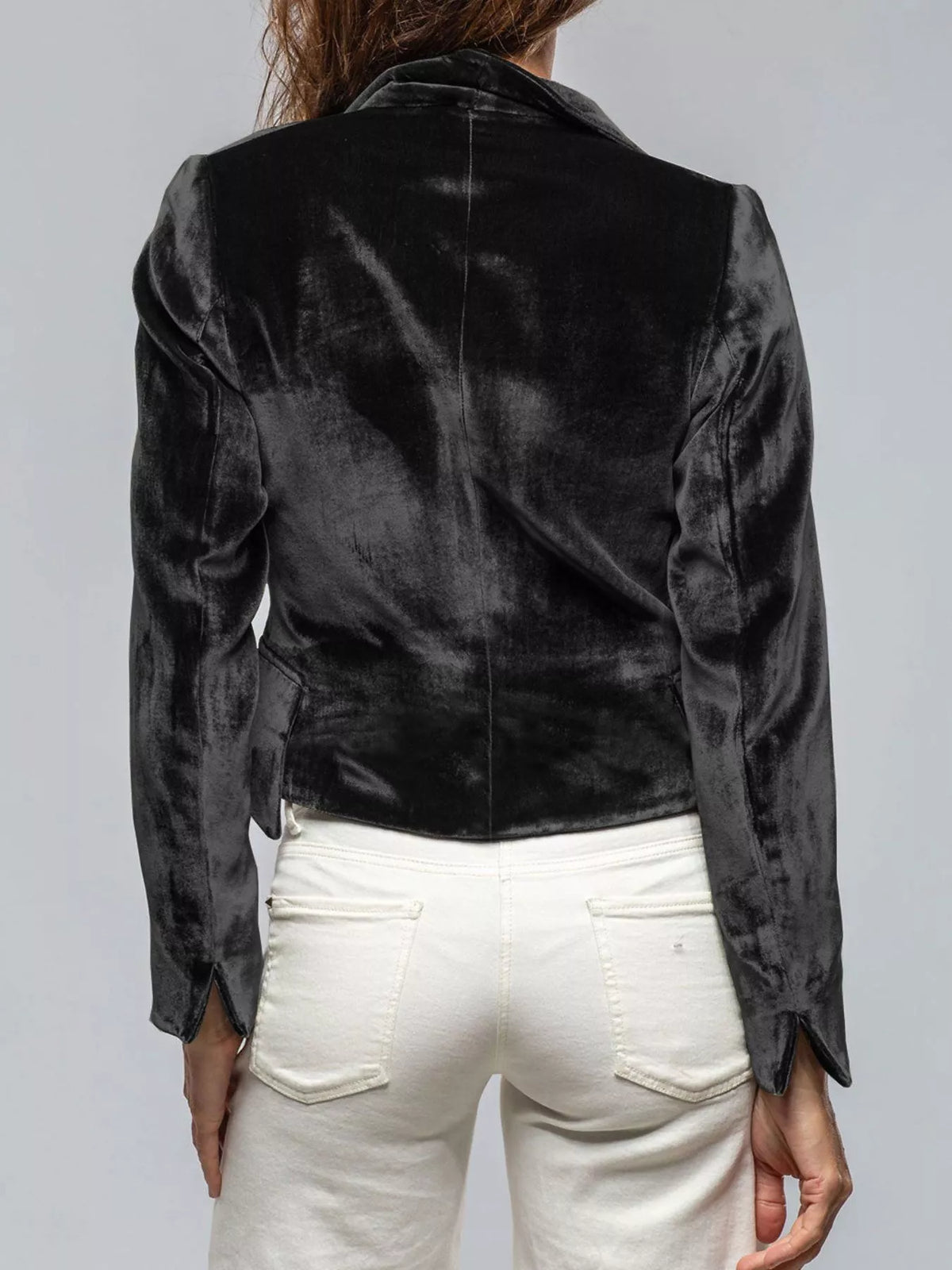 Velvet Lapel Collar One Button Blazer - Lilixa.store