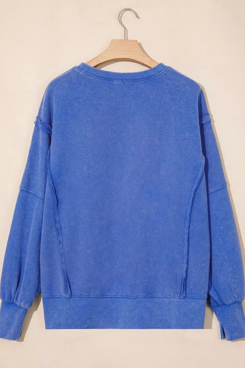 Mineral Wash Split Hem Loose Tunic Sweatshirt - Lilixa.store