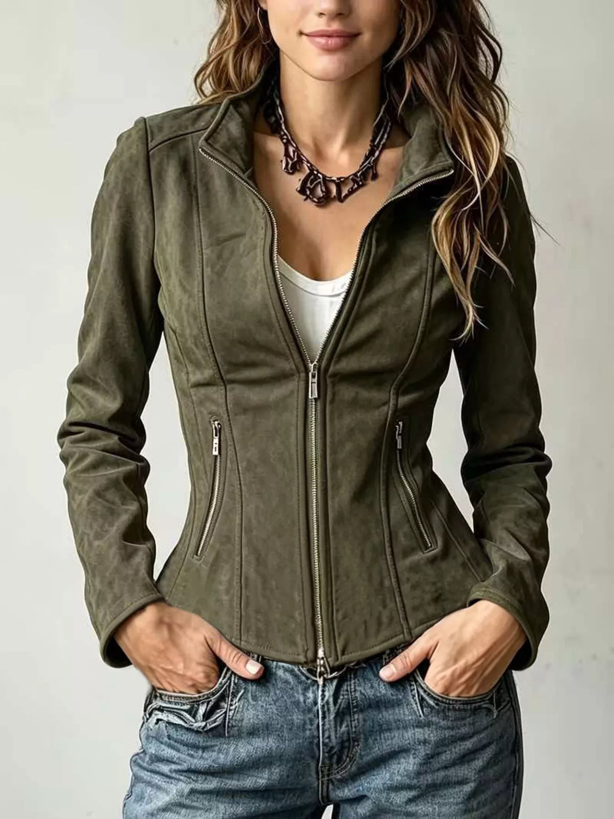 Slim-Fit Zip-Up Jacket
