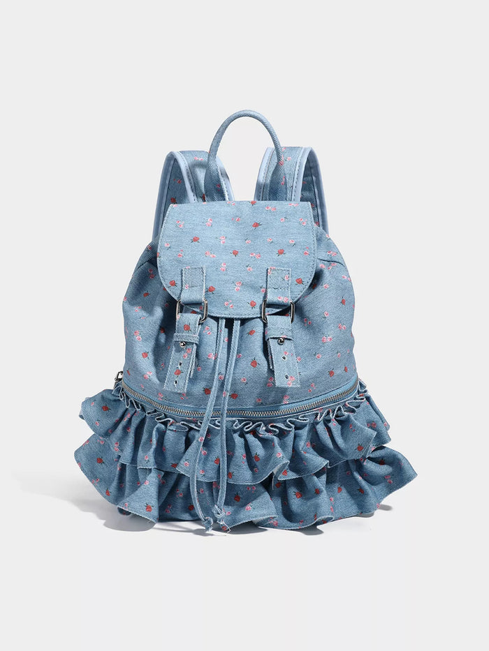 Floral Ruffle Backpack Bag - Lilixa.store