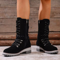 Lace-Up Ankle Combat Boots - Lilixa.store