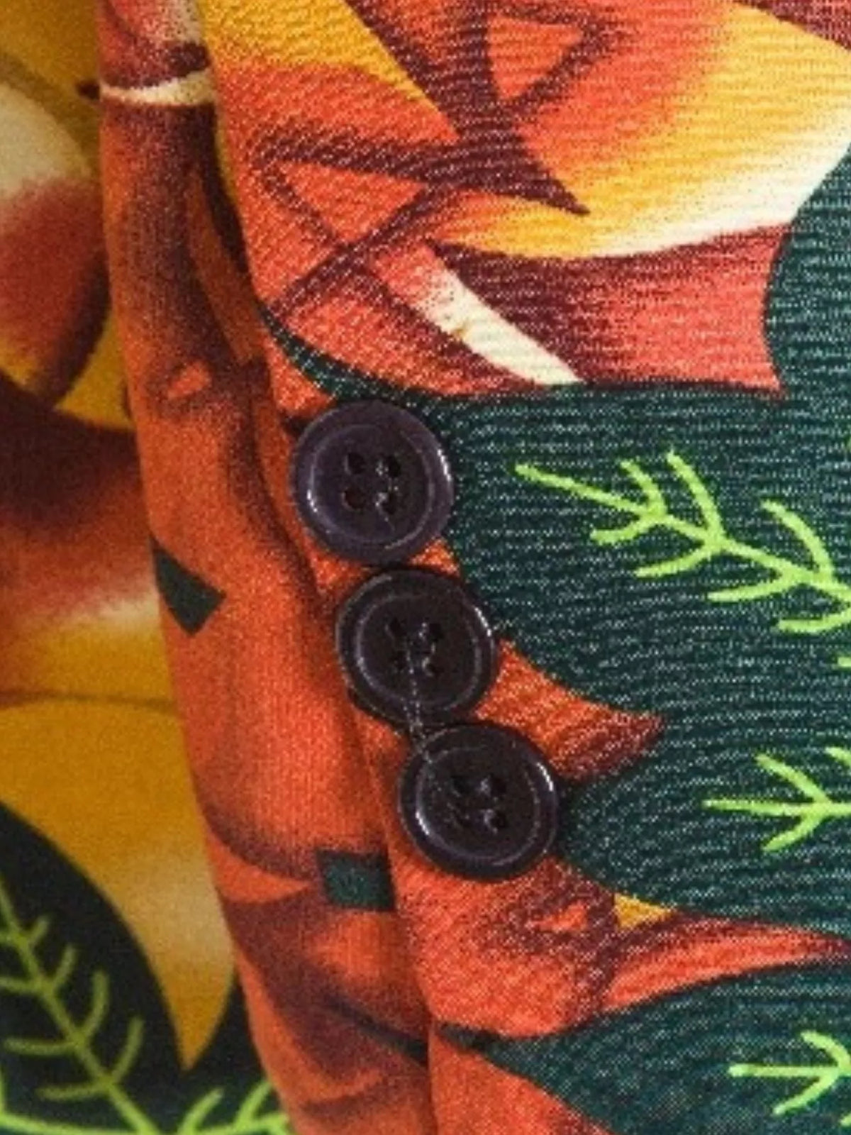Men's Plus Size Vibrant Leaf Print Blazer - Lilixa.store