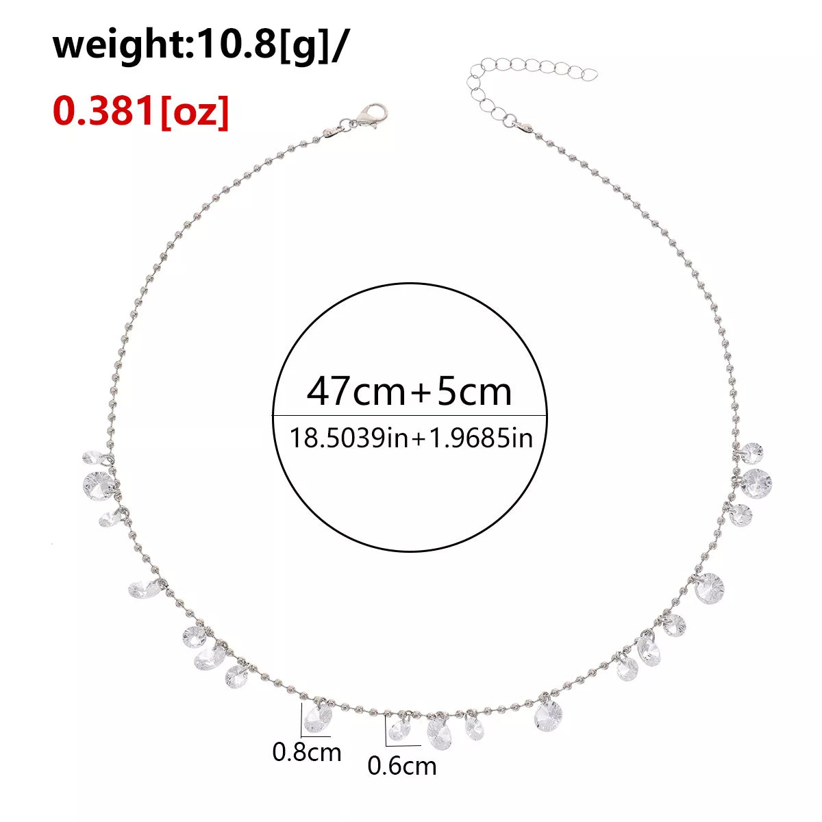 Sparkling Zircon Drop Necklace - Lilixa.store