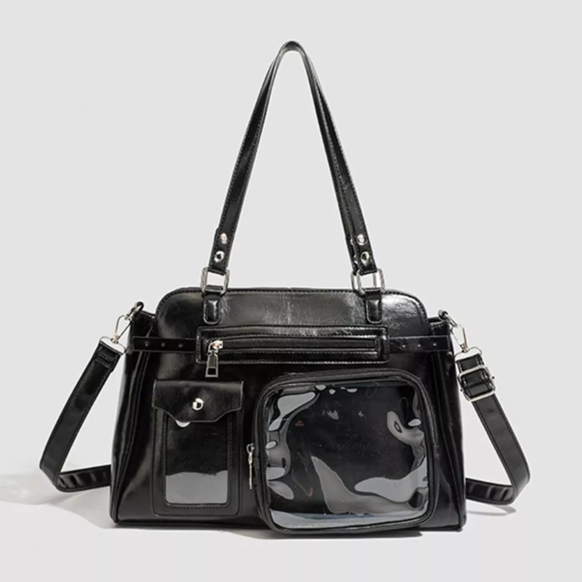 Multi-Pocket Clear Window Shoulder Bag - Lilixa.store