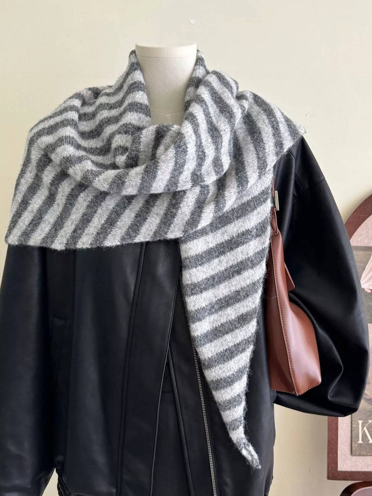 Striped Knitted Winter Scarf - Lilixa.store