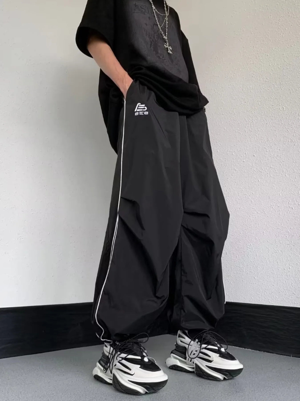 Men's Striped Wide Leg Pants