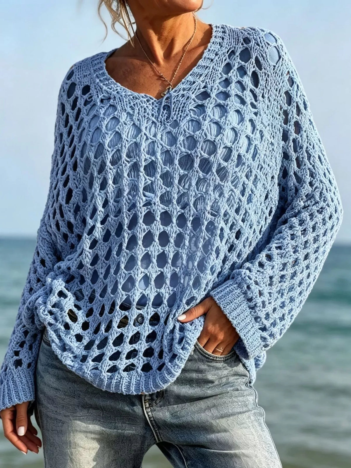 Lightweight Openwork Crochet Knit Cover Up - Lilixa.store