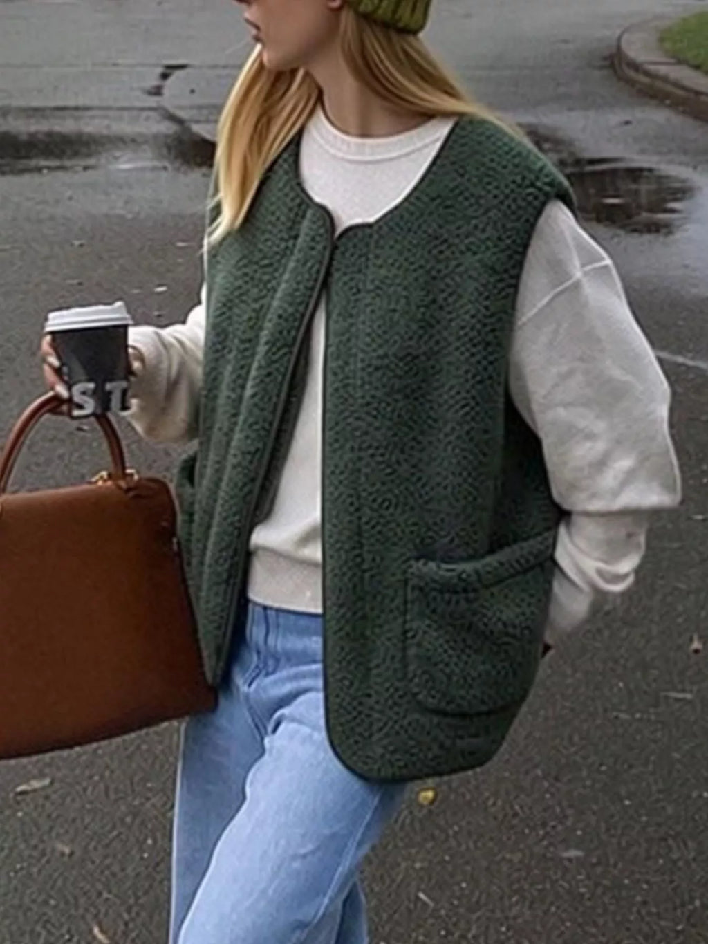 Sherpa Sleeveless Vest Coat - Lilixa.store