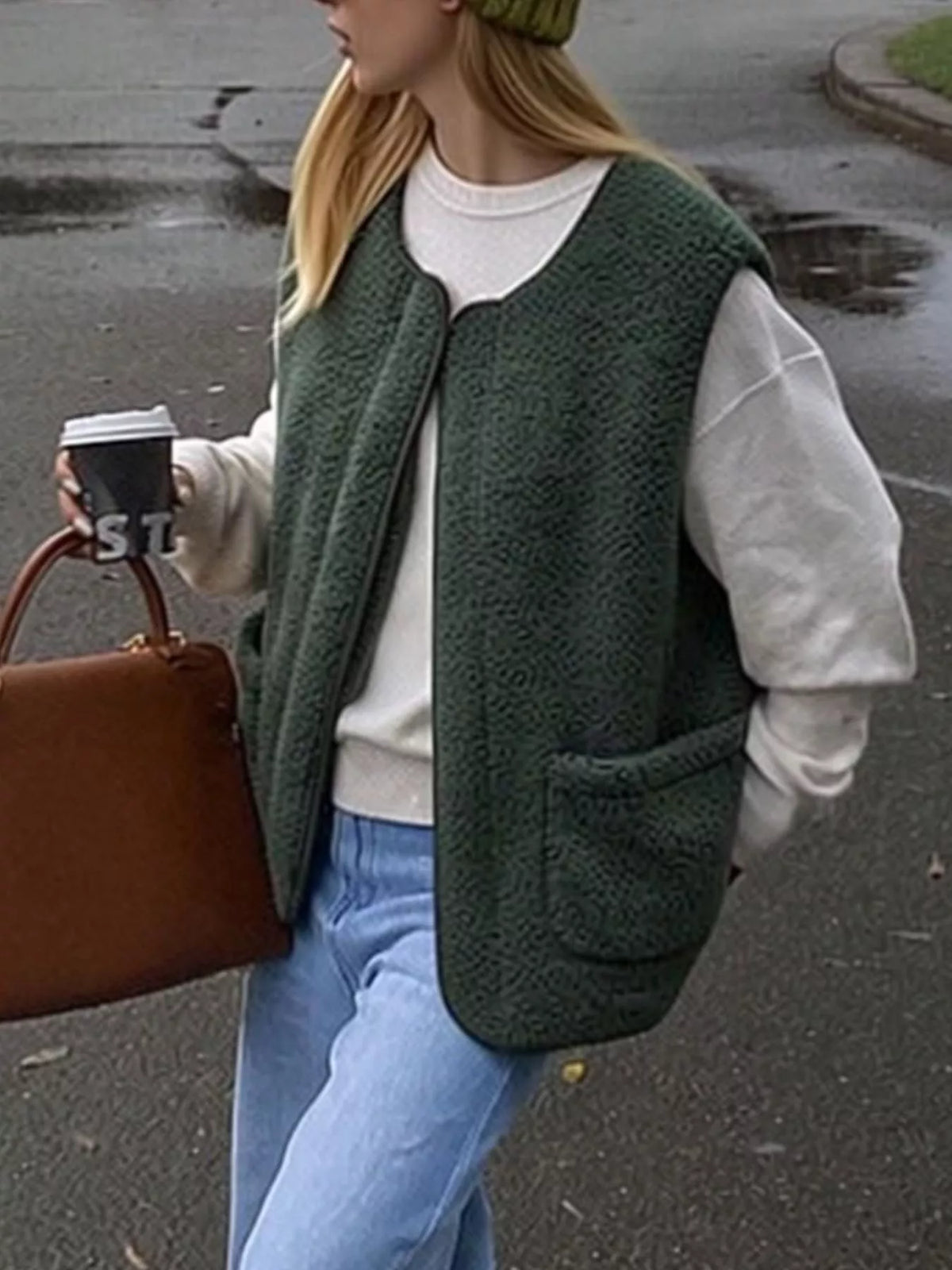 Sherpa Sleeveless Vest Coat - Lilixa.store