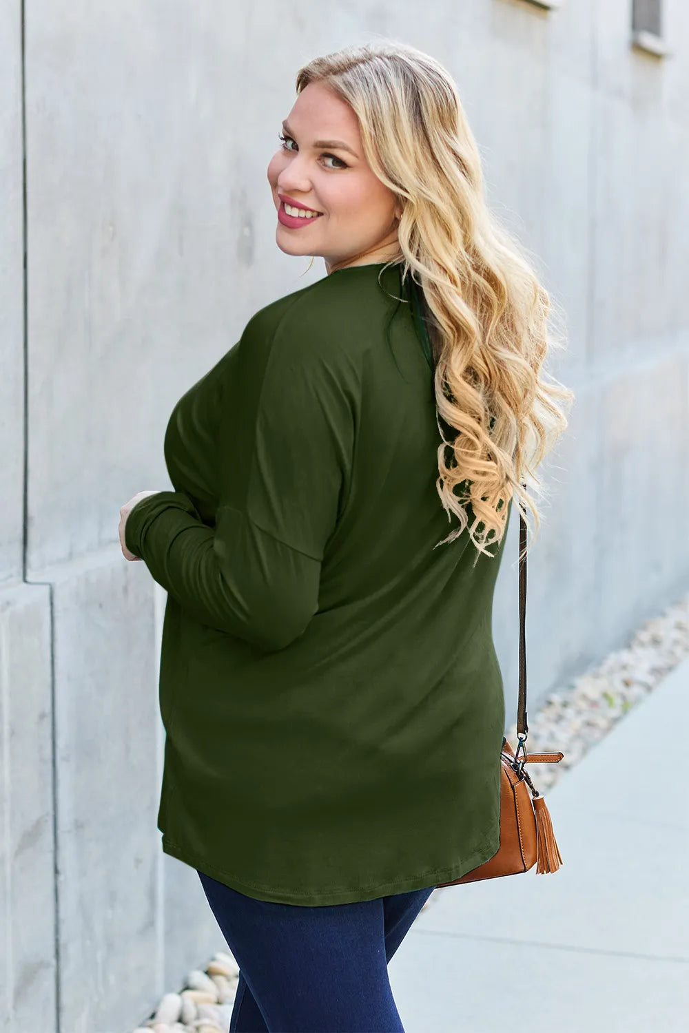 Basic Bae Full Size Round Neck Dropped Shoulder T-Shirt - Lilixa.store
