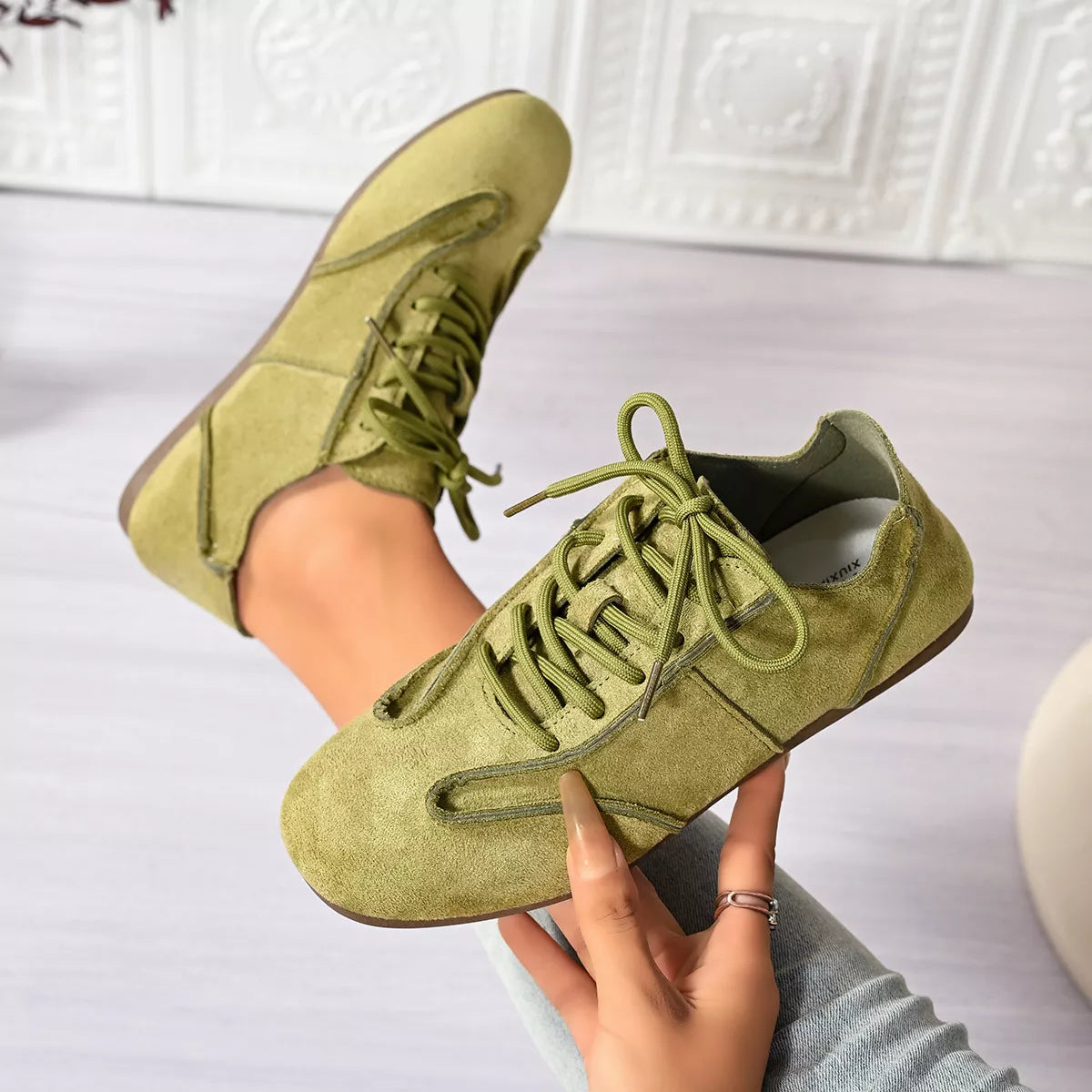 Lace Up Round Toe Sneakers - Lilixa.store
