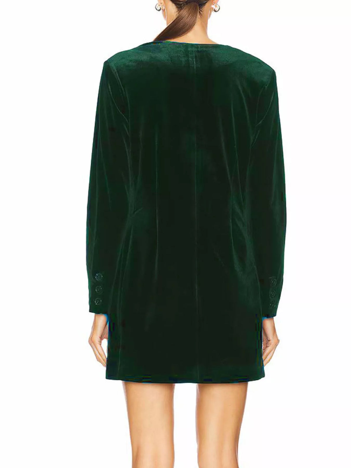 Velvet Double-Breasted Blazer Dress, view 2