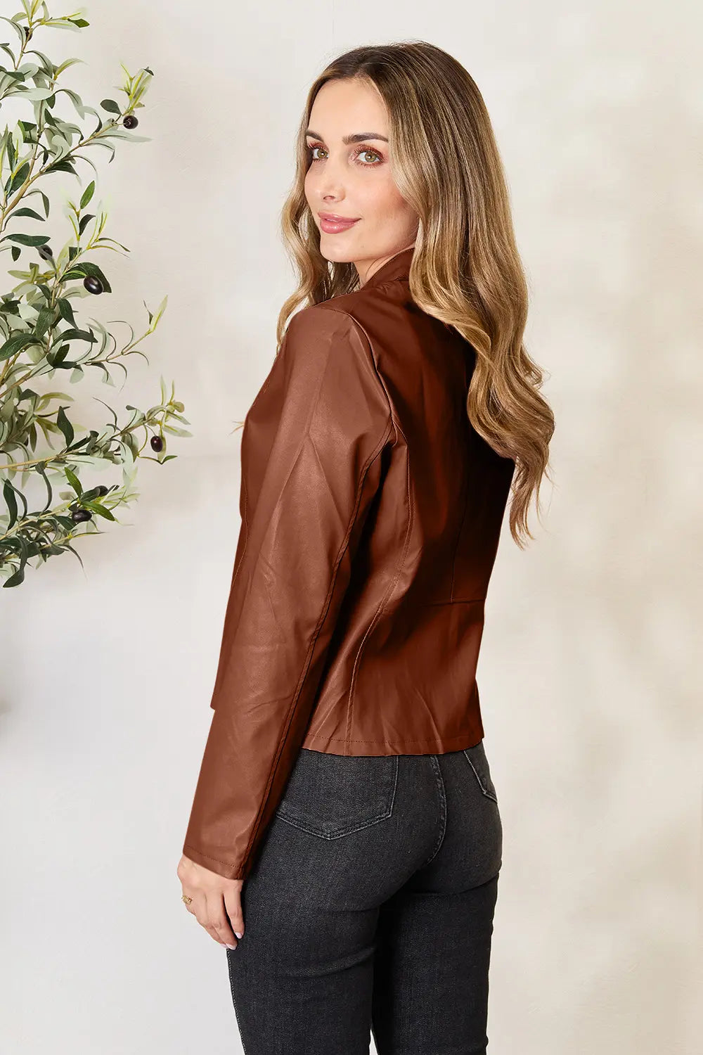Mock Neck Zip Up Jacket, view 10