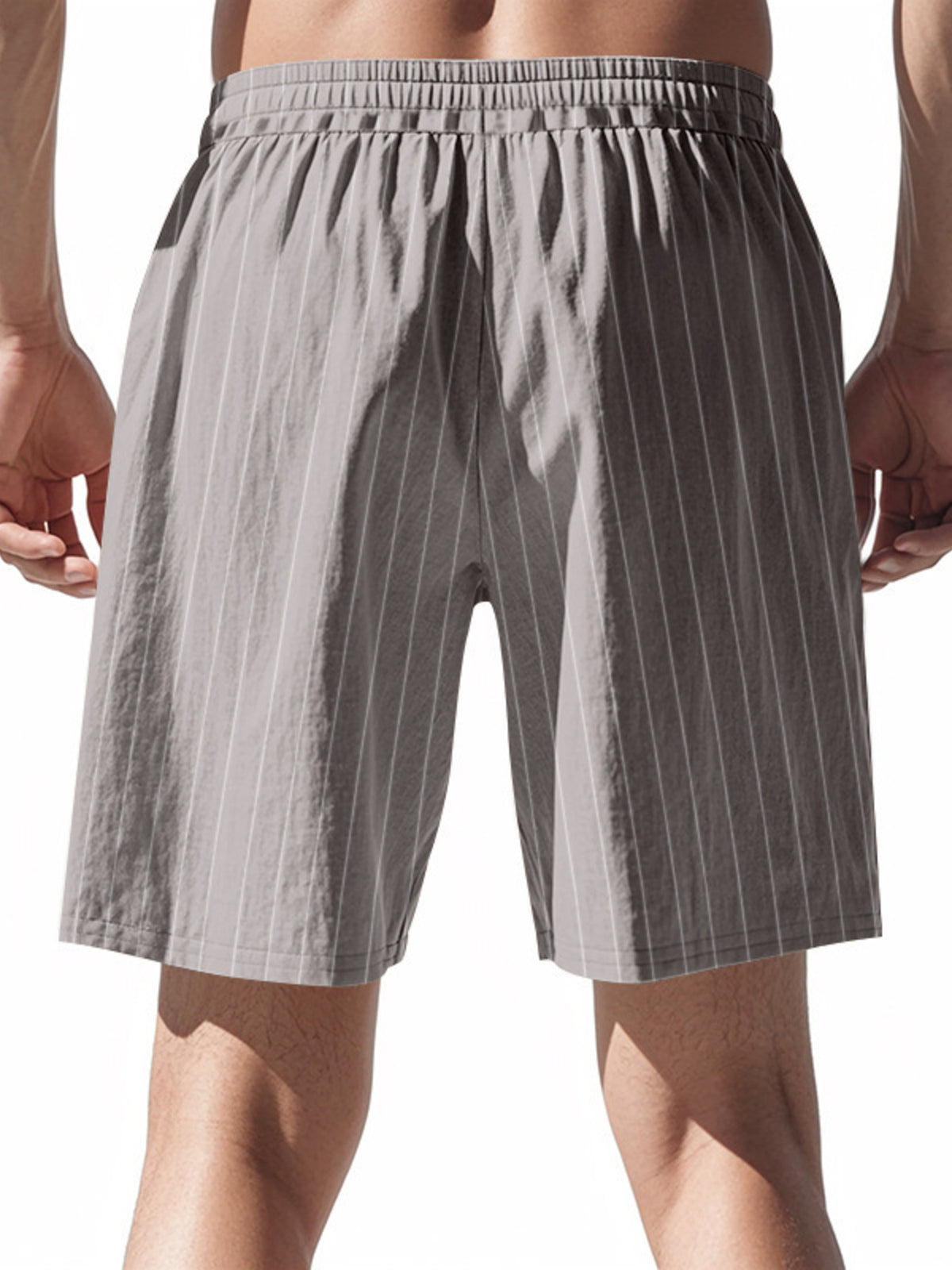 Men's Full Size Striped Drawstring Casual Shorts Plus Size, view 7