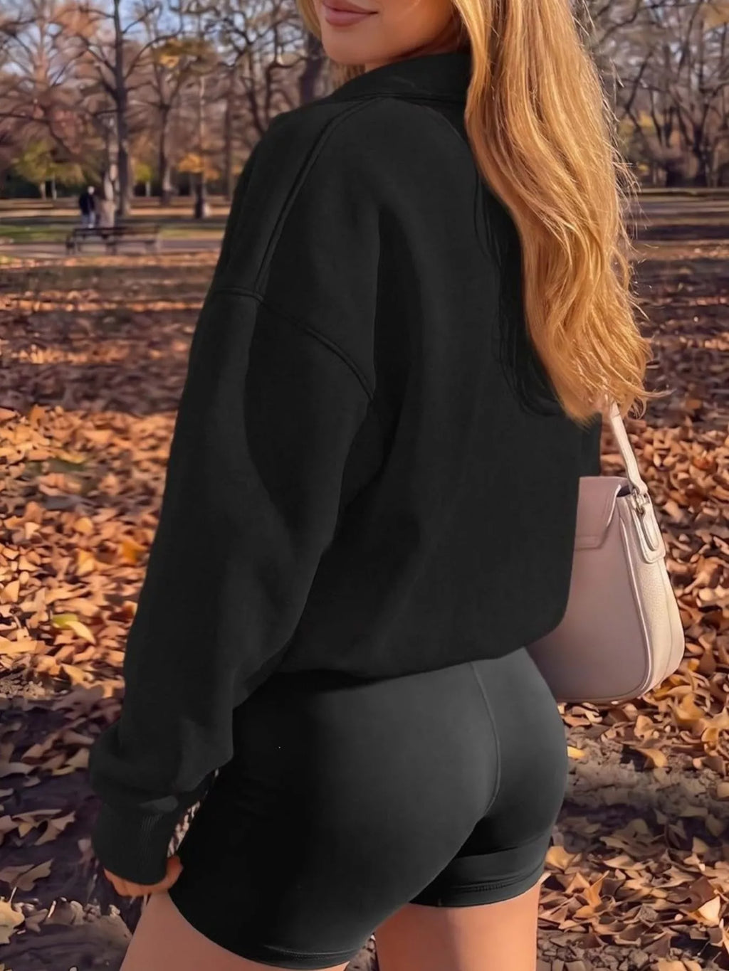 Button Detail Dropped Shoulder Sweatshirt - Lilixa.store