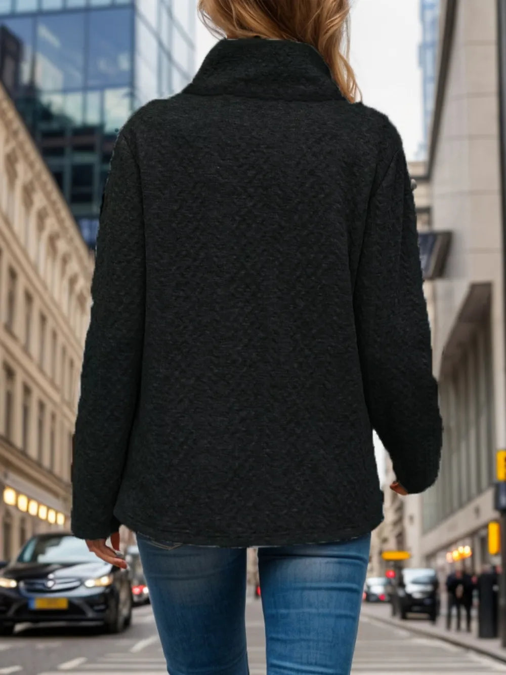 Pocketed Turtleneck Long Sleeve Sweatshirt - Lilixa.store